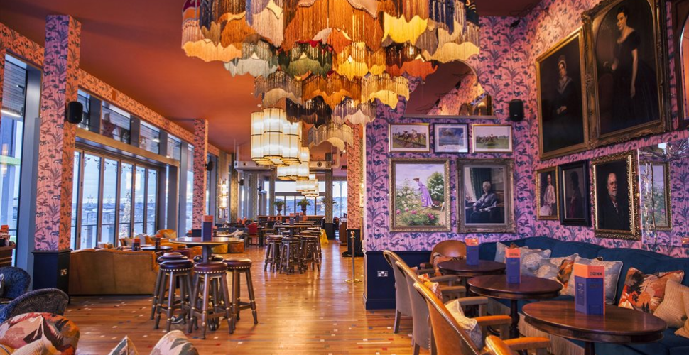 The interior of Cosy Club Restaurant in Plymouth